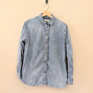 Everlane Chambray Denim Button Up Long Sleeve Shirt‎ Women's 8 Blue